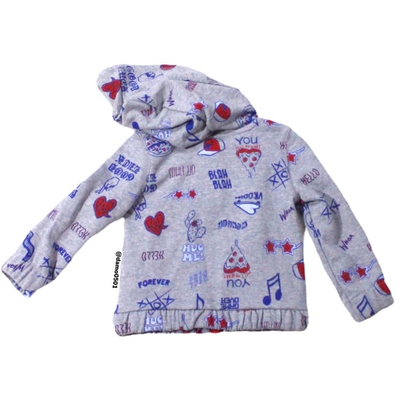 NWT Joe Fresh Toddler Gray & Purple Graphic Hoodie - Picture 6 of 11